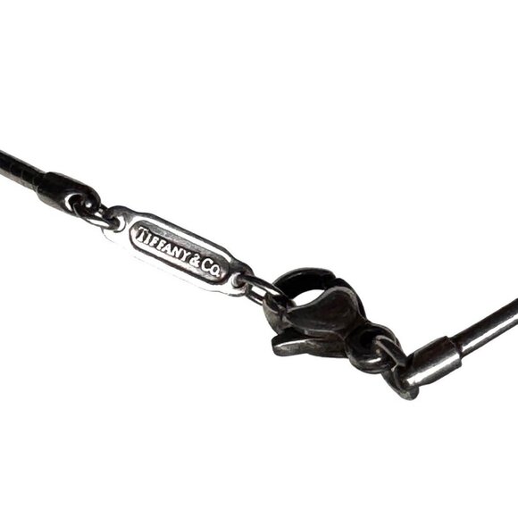 Tiffany & Co. 925 Sterling Silver Cross Pendant Necklace On Snake Chain - Picture 3 of 6